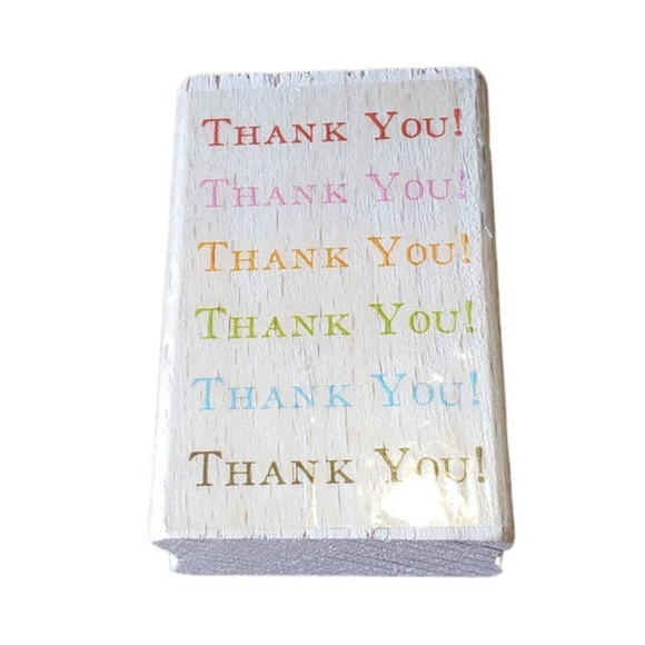 Hampton Art Studio G Thank You Pattern Repeat Wood Mounted Rubber Stamp - Picture 1 of 8